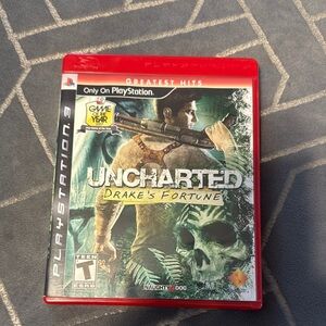 Red Uncharted Drake's Fortune PS3 Game Case